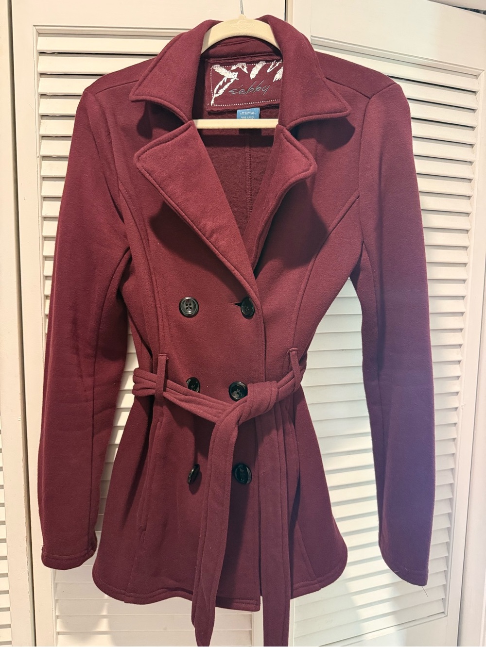 Women's Double-Breasted Peacoat - Dark Purple